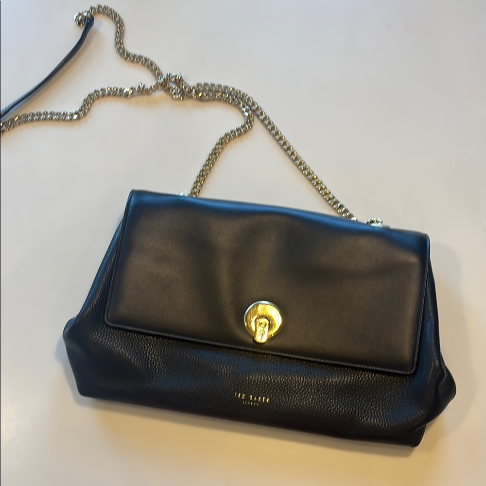 Ted Baker Black and Gold Adjustable Shoulder Bag